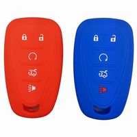 Coolbestda 2Pcs Rubber Smart Key Fob Remote Jacket Cover Protector Skin Keyless Entry for Chevrolet Chevy 2016 2017 2018 Camaro Cruze (Flip/Folding Key NOT FIT)