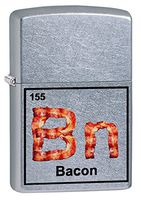Zippo Bacon Element Pocket Lighter, Street Chrome