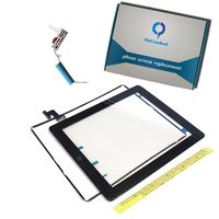Fixcracked Touch Screen Replacement Parts Digitizer Glass Assembly for Ipad 2 + WIFI Antenna Cable(Black）