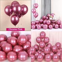Chrome Metallic Balloons for Party 50 pcs 12 inch Thick Latex balloons for Birthday Wedding Engagement Anniversary Christmas Festival Picnic or any Friends & Family Party Decorations-Metallic Pink
