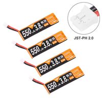 4pcs 550mAh 1S HV 3.8V LiPo Battery 50C Rechargeable Battery JST-PH 2.0 PowerWhoop mCPX Connector for Inductrix FPV Plus Micro FPV Racing Drone Like Tiny 8X Mirarobot S85 Whoop KK Tiny7 Snapper7 Armor