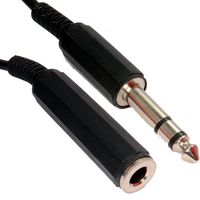 kenable 6.35mm 1/4 inch Screened Stereo Jack Extension Audio Cable Coiled 6m (~20 feet)