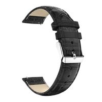 Business Watch Strap CZYCO Square Pattern Round tail Replacement Leather Watch Band For Huawei Honor Magic 2(Black)