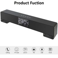 TV Sound Bar, TEMACOO Desk Clock Bluetooth Soundbar Wireless Speaker Mega Bass Ring Dual Loudspeaker Wireless Home Theater Sound Bar