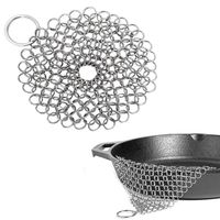 Cleaning Brush 4 Inch Stainless Steel Tools Scraper sy to Use Lightweight Scrubber Pans und Ring Portable Kitchen Remover Cast Iron Rust