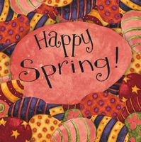 Luncheon Size Paper Napkin,Happy Spring