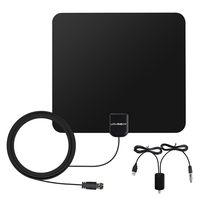 MOREASE HDTV Antenna, 50-100 Miles Indoor Amplified TV Antenna Detachable Amplifier Signal Booster, USB Power Supply 16.5 ft High Performance Coax Cable - Extremely High Reception Indoor