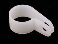 Shapenty White Nylon Screw Mounting R Type Cable Clamp Fastener Plastic Wires Cord Clip Fixer Holder Organizer for 3/8 Inch /9.5mm Diameter Wire Rope Tube Management, 60Pieces/Box