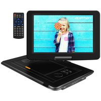 APEMAN Upgraded 17.9'' Portable DVD Player with 14.1'' Swivel Screen Remote Control Support SD Card USB DVD AV in/Out Earphone Speaker 6 Hours Built-in Rechargeable Battery for TV Kids
