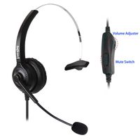 Headset Headphones + Adjustable Volume + Mute Control for Cisco IP Telephone 7940 7970 8841 8851 8861 8941 8945 8961 9951 9971 and All Series