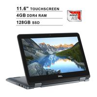 Dell Inspiron 3000 Newest 11.6 Inch Touchscreen 2-in-1 Laptop - AMD APU A9-9420e up to 2.7GHz, AMD Radeon R5, 4GB DDR4 RAM, 128GB SSD, WiFi, Bluetooth, HDMI, Webcam, Windows 10