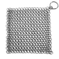 Kihappy Stainless Steel Cast Iron Scrubber Cleaner, 8x6 inch for Skillet, Pan, Griddle and Wok