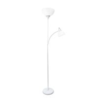 Simple Designs Home LF2000-WHT Floor Lamp with Reading Light, White