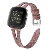 VEAQEE Woven Bands Compatible with Fitbit Versa/Versa 2/Versa Lite Edition for Women Men,Fabric Breathable Accessories Strap Adjustable Replacement Wristband for Fitbit Versa Smart Watch (Brown)
