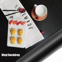 Selens 120X200CM 48X80INCH Black Photography Backdrop Paper Matte&Smooth PVC Vinyl Seamless Background Roll