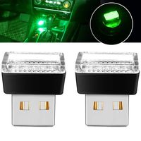 BukNikis Simple LED USB light LED Car Interior Atmosphere Lamp Car Interior Accessories lighting (Green, 2 PCS)