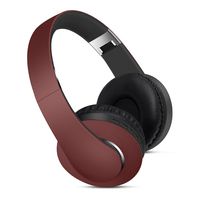Premium Over-Ear Headphones- Foldable Headset with Active Noise Cancelling/Stereo Deep Bass Sound- for TV, Smartphones and All Electronic Devices- On-Ear with Mic/Wireless with Micro SD Slot (Wine)
