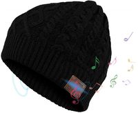 2019 Upgraded Bluetooth5.0 Beanie Hat Headphone Music Audio Hands-Free Phone Call for Outdoor Sports, Built-in HD Stereo Speakers Smart Music Hat, Christmas Birthday Gifts for Men Women - BlackFlower
