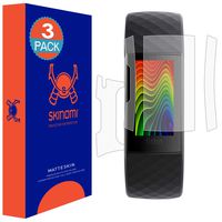 Skinomi Matte Full Body Protector Compatible with Fitbit Charge 3 (3-Pack)(Screen Protector + Back Skin Cover) Full Coverage Matte Skin Anti-Glare HD Film