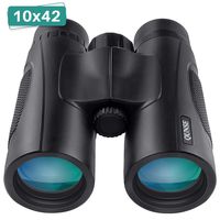 QUNSE Binoculars for Adults Kids, 10x42 Lightweight Waterproof Compact Binoculars with Low Light Night Vision, BAK4 Prism FMC Lens HD Clear View for Bird Watching, Hunting, Travel