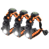 LeMotech 21 in 1 Adjustable Paracord Survival Bracelet, Tactical Emergency Gear Kit Includes SOS LED Flashlight, Bigger Compass, Thermometer, Rescue Whistle and Fire Starter - Outdoor Hiking Camping