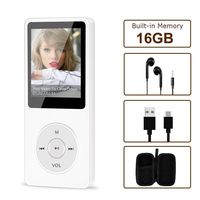Portable MP4/MP3 Player, Aigital HiFi Music Adapter Built-in 16GB Memory Can Expand to 128GB, Economic Multifunctional Mini Music Player with Earphones, Video/Photo/FM Radio/Record Function Supported