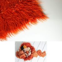 Faux Mongolian Fur Photography Prop, Newborn Prop, Basket Stuffer, Layering Blanket, Rug (Small, 18"x20", Rust Red/Orange)