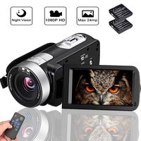 Camcorder Digital Camera Full HD 1080p 18X Digital Zoom Night Vision Pause Function with 3.0" LCD and 270 Degree Rotation Screen with Remote Controller