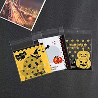 300 Pieces Halloween Treat Bags for Cookies Biscuits Candy Chocolate Self Adhesive Cellophane Bags