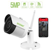 5MP WiFi Outdoor Security Camera, Metal Housing Wireless Waterproof Outdoor/Indoor Security Camera, Night Vision, Motion Detection, Remote Access, Home Surveillance Camera with Cloud Storage