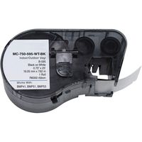 MC-750-595-WT-BK Cartridge with Ribbon,High Adhesion Vinyl Label Tape,Black on White Vinyl Film Compatible with Brady BMP41 Label Printer BMP51/BMP53 Label Printers -25' Length 0.75" Width