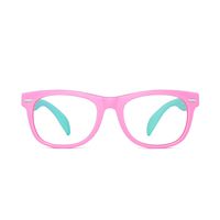 Kids Blue Light Blocking Glasses Children Anti Eyestrain Eyewear for Computer, Phones, TV, Video Gaming Girls Boys Pink Frame Green Temple