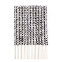 Rhinestone Bling Paper Sticks for Lollipop Cake Pop Apple Candy Buffet Treat Party Favor 6 inch (Silver, 72)