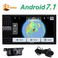 Double Din 2017 EinCar Android 7.1 Nougat Octa-core Car Stereo Navigation 7 Inch Touch Screen Headunit in Dash Bluetooth GPS Car Radio Receiver Support WiFi Mirrorlink External Microphone + Backu