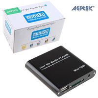AGPtek Black Mini Full HD 1080P Digital Streaming Media Player-MKV/RM-SD/USB HDD-HDMI CVBS YPbPr