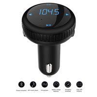 Wireless in-Car Bluetooth FM Transmitter & Car Charger,Radio Adapter Hands-Free Car Kit, Car MP3 Player with Dual USB Port Supports SD Card (BT69-Black)
