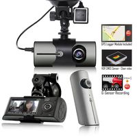 Indigi XR300 Dash CAM + 2.7" HD LCD + Dual Lens (180 Degree Coverage) + GPS Google Maps Tracker