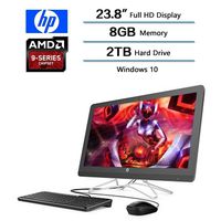 2018 HP 24 23.8" FHD IPS WLED All-in-One Desktop Computer, AMD A9-9400 Processor 2.40GHz, 8GB DDR4, 2TB HDD, Bluetooth 4.2 M.2, USB 3.0, HDMI, DVD, 802.11ac, Windows 10 (Certified Refurbished)