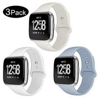 Kmasic Sport Band Compatible Versa/Versa Lite Edition 3 Pack, Soft Silicone Strap Replacement Wristband Compatible Versa Smart Fitness Watch, Large Small