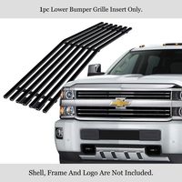 APS Compatible with 2015-2019 Chevy Silverado 2500HD 3500HD Lower Bumper Stainless Steel Black 8x6 Horizontal Billet Grille Insert C66319J