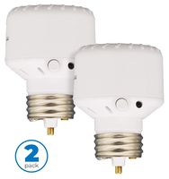 Westek Light Sensor Socket Control for Outdoor Light Bulbs and Indoor Lighting, 2 Pack - Automatic Dusk to Dawn Settings, Ideal for Porch Light Bulbs and Floodlights - SLC6CBC-4