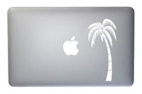 Lone Tropical Palm Tree Vinyl Decal for MacBook, Laptop or Other Device 5 Inch (White)
