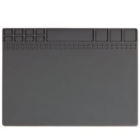 Soldering Mat Heat Resistant 932°F Magnetic Silicone Electronic Repair Mat  for Cellphone, Laptop, Computer, Heat Insulation Pad for Soldering Iron Station15.9" x 12" (Grey)