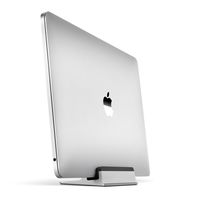 UPPERCASE KRADL Small Profile Space Saving Aluminum Vertical Stand for MacBook Pro 13" or 15" (2016 2017 2018 2019 Releases) (Silver/Black)