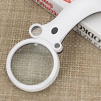 Handheld Magnifier Classic 4LED Magnifier 2.5~4.5~25~55X Zoom Old Man Reading Mirror Light Source Convex Mirror White Plastic Handle Dimensions 255X105mm