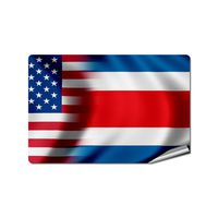 ExpressItBest 4" x 6" Decal/Sticker with Flag of Costa Rica - Waves w USA Flag - UV Resistant - Outdoor Quality - Lasts for Years