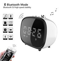 BETNEW Alarm Clock Wireless Bluetooth Speaker, Retro TV with Candy Color Design, 4 Hours Endurance, AUX TF Card Play, LED Display for Bedroom,Hotel,Party,Camping,Sleep Timer, Snooze Best Gift