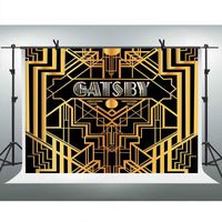 FHZON 10x7ft The Great Gatsby Themed Backdrop 1920s Retro Roaring Background Adult Children Decoration Celebration Art Decor Birthday Wedding Party Photography Wallpaper Photo Booth Props LXFH563