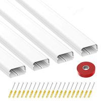 UMTELE TV Cord Cover Concealer, 62.8 inch Long Cable Raceway Channel, Paintable TV Wire Hider for Wall Mounted TV - 4 X L 15.7 in X W1.38 in X H0.78in