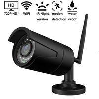 YUMUN 720P WiFi Bullet Camera IR Night Version Security Surveillance IP Camera IP66 Weatherproof for Outdoor and Indoor 2.4GHz No-Bullit-in SD Card Powered by Adaptor Black